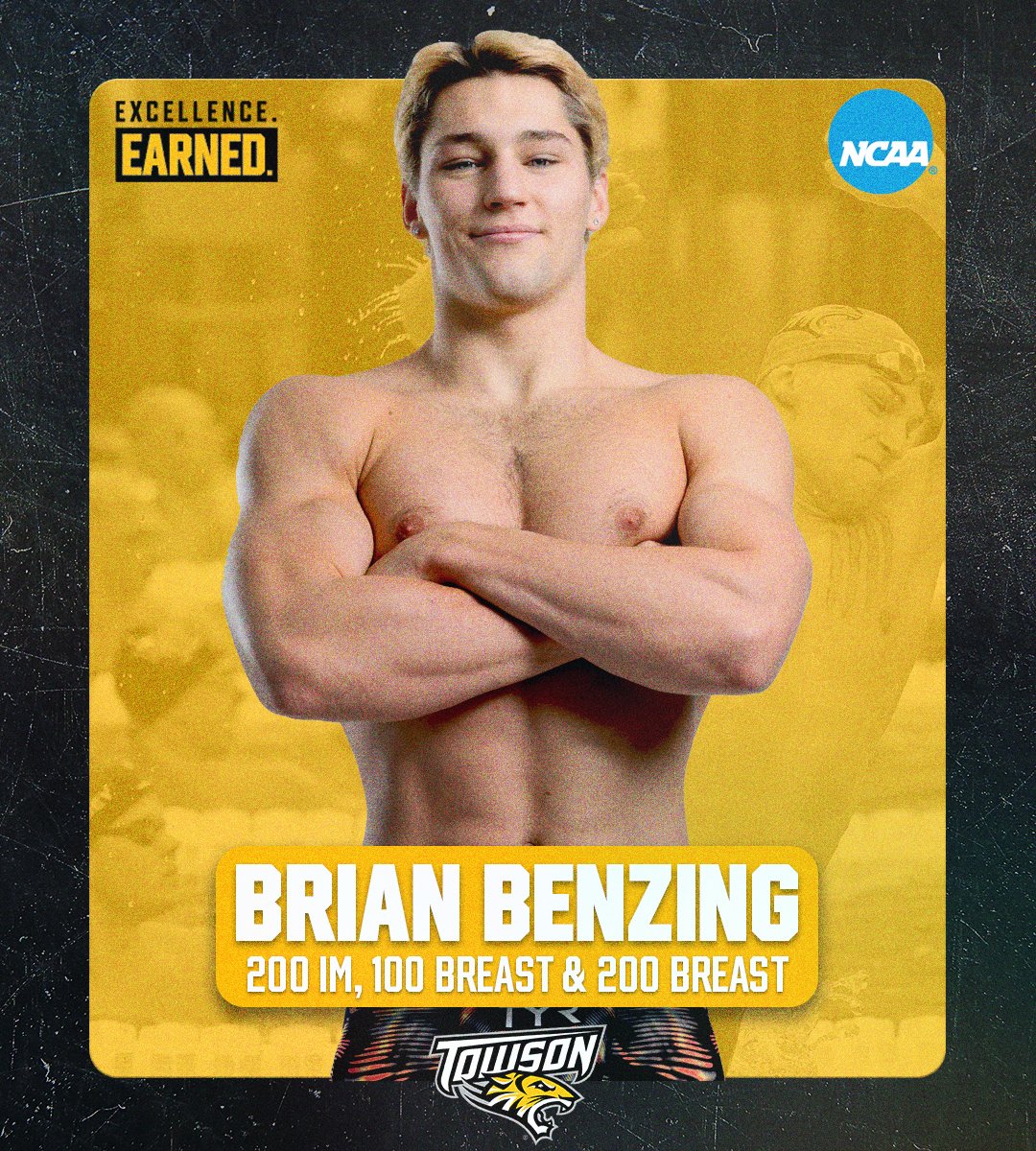 For the third time in three years, @brian_benzing is headed to the NCAA Swimming & Diving Championships 💪 He'll compete in the 200 IM, 100 breast & 200 breast #GohTigers