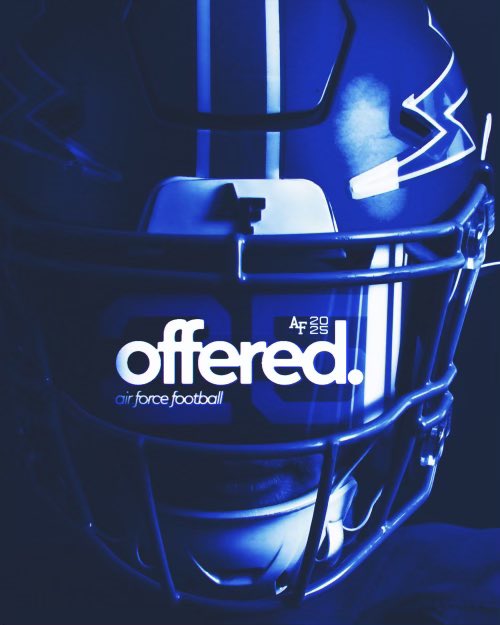 After an AMAZING conversation with @CoachLobotzke, I am BLESSED to say I have received my first offer from Air Force Academy ! @CoachTimHorton @KHSMustangFBall @CoachBence @CoachCMelton #agtG