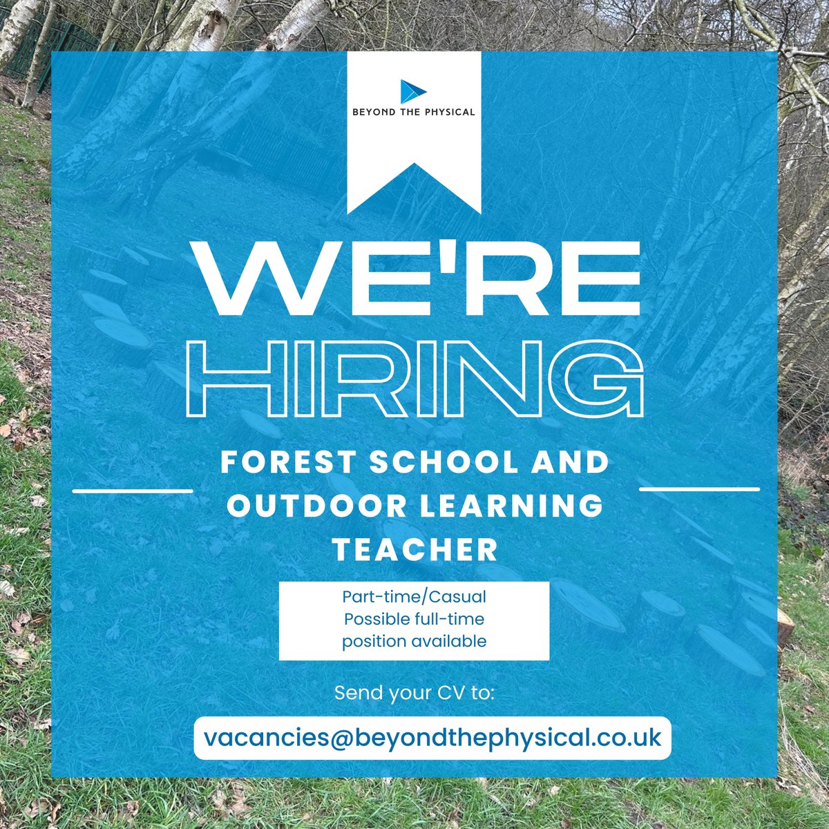 🚨Vacancy 🚨 We are seeking a suitably qualified individual to contribute to our Outdoor Learning and Forest School provision!🌳 More information👇 beyondthephysical.co.uk/vacanciesbtp/