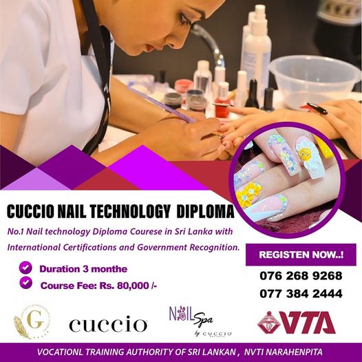 CUCCIO Nail Technology Diploma from Vocational Training Authority of Sri Lanka #diploma #nailtechnology #vcational #nvq #VTA #course #cursenet