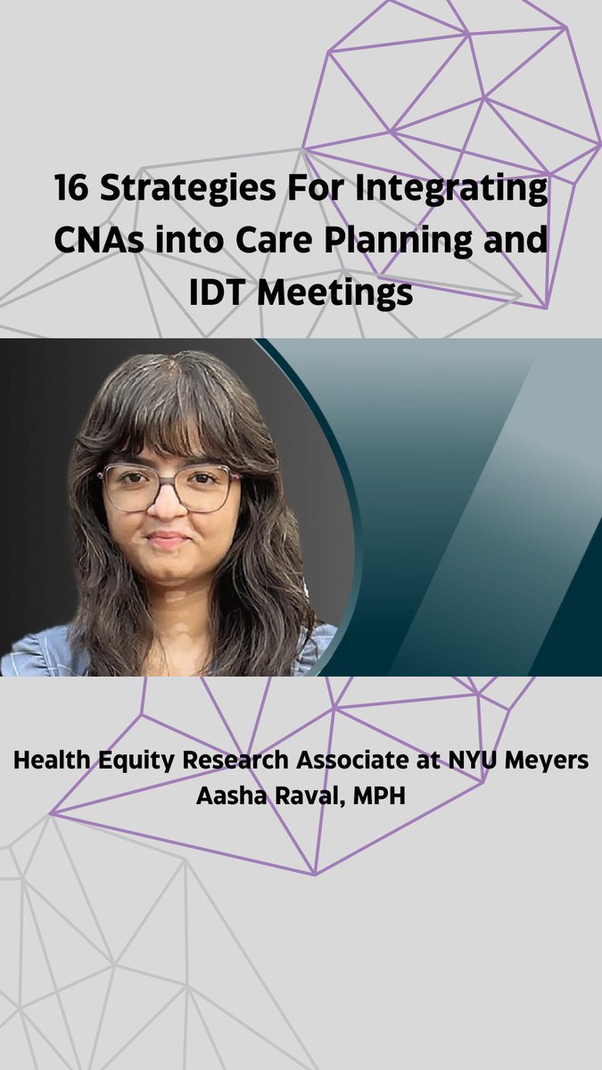 Health Equity Research Associate at NYU Meyers, Aasha Raval, MPH, wrote a guest column for McKnight’s Long-Term Care News on the importance of certified nursing assistants (CNAs) participating in interdisciplinary care team (IDT). Read more: bit.ly/49HwC9r #olderadults