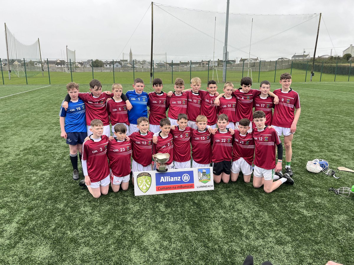 A massive Congratulations to our boys who played with The South Limerick Hurling Team today in Rathkeale. They beat both The City and The West to win the Mackey Cup! 🏆 Congratulations to Luke, Jack, Tom, Conor and Noah. @LimerickGAAzine @cnambnaisiunta @MunGAABunscol