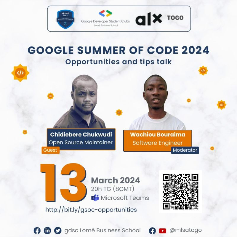 My lovely guy is hosting @GoogleOSS GSOC event: Discover open source, opportunitie and tips with @jovial_core as a guest speaker. Join us here bit.ly/gsoc24_event at 8 PM GMT | 9 PM WAT