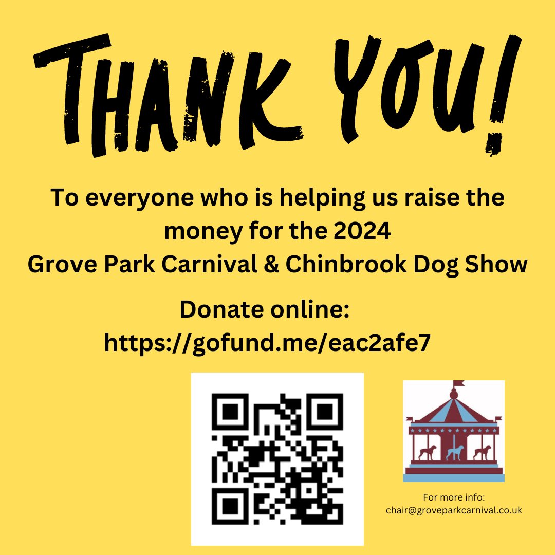 Thank you to everyone who is supporting Grove Park Carnival fundraising effort! Can you help us bring all the fun of the carnival back this summer? Donate here to support this community event gofund.me/eac2afe7 #grovepark #lewisham #fundraising #communithevent