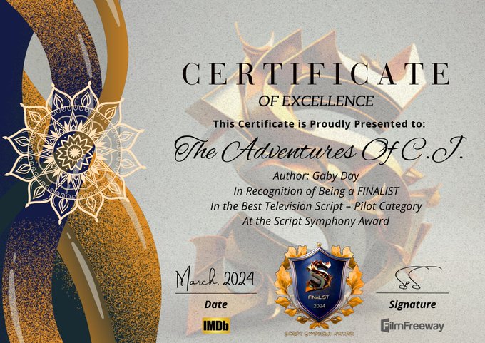 Hey guys!😊🤠 Check out this beautiful Certificate, that I got from the @scriptsymphonyawards I will surely