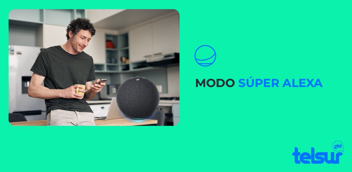 ¿Quieres que #AlexaTelsur te haga reír 😄? Activa el Modo Super Alexa con este código de voz: "Alexa, arriba, arriba, abajo, abajo, izquierda, derecha, izquierda, derecha, B, A, start" 💙 Conoce más de esta función en bit.ly/3v0wz9L 🔗.