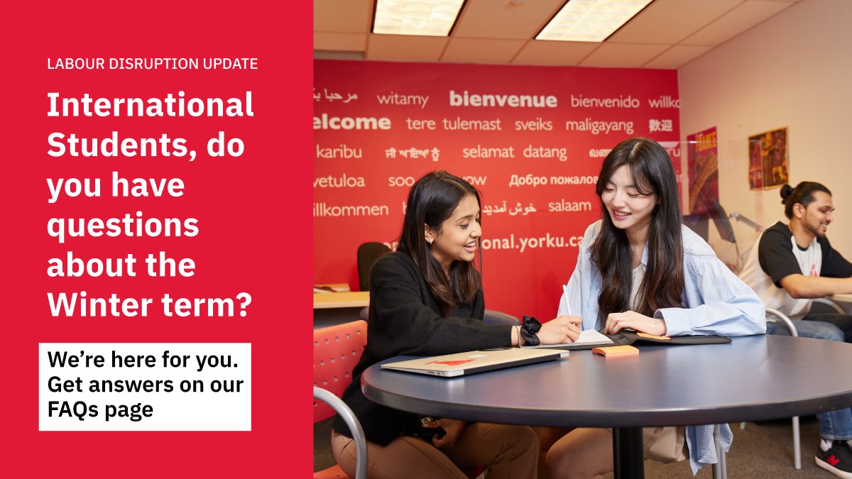 International students, we’re here to continue supporting you ❤️ Visit our FAQs page today to find answers related to you and your needs during the labour disruption 🔗 ow.ly/Ex1S50QSlgT
