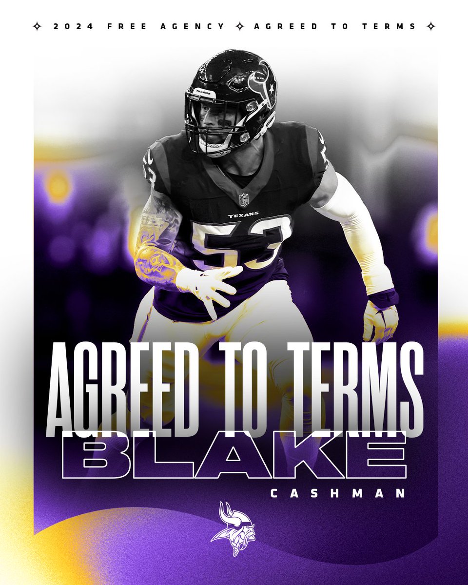 Welcome home, Blake!

The #Vikings have agreed to terms with LB Blake Cashman (<a href="/blockayyy/">Blake Cashman ♛</a>). 

📰: mnvkn.gs/3vbVWFA