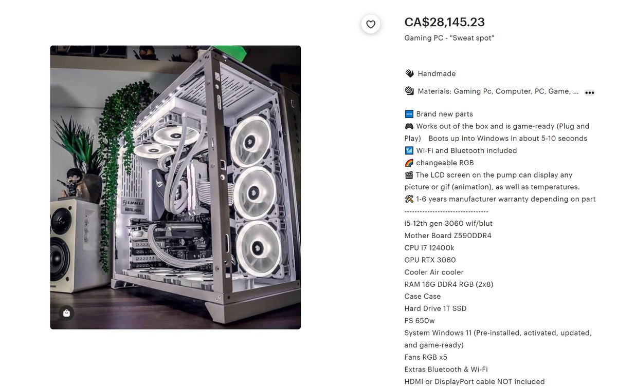 who'd pay $28,000 for an i7 and a 3060? 💀 
 
if you guys know a PC/Setup listing worse than this, let us know and we might use it for a video