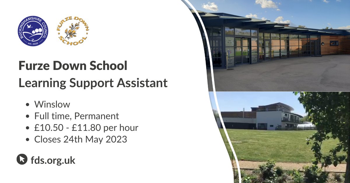 Are you looking to begin a career in education? Are you already working as a Learning Support Assistant and are interested in a new challenge? Furze Down School has an opportunity for you. Find out more: ow.ly/Ym0750QSth8

#LearningSupportAssistant #JobsinSchools #Education