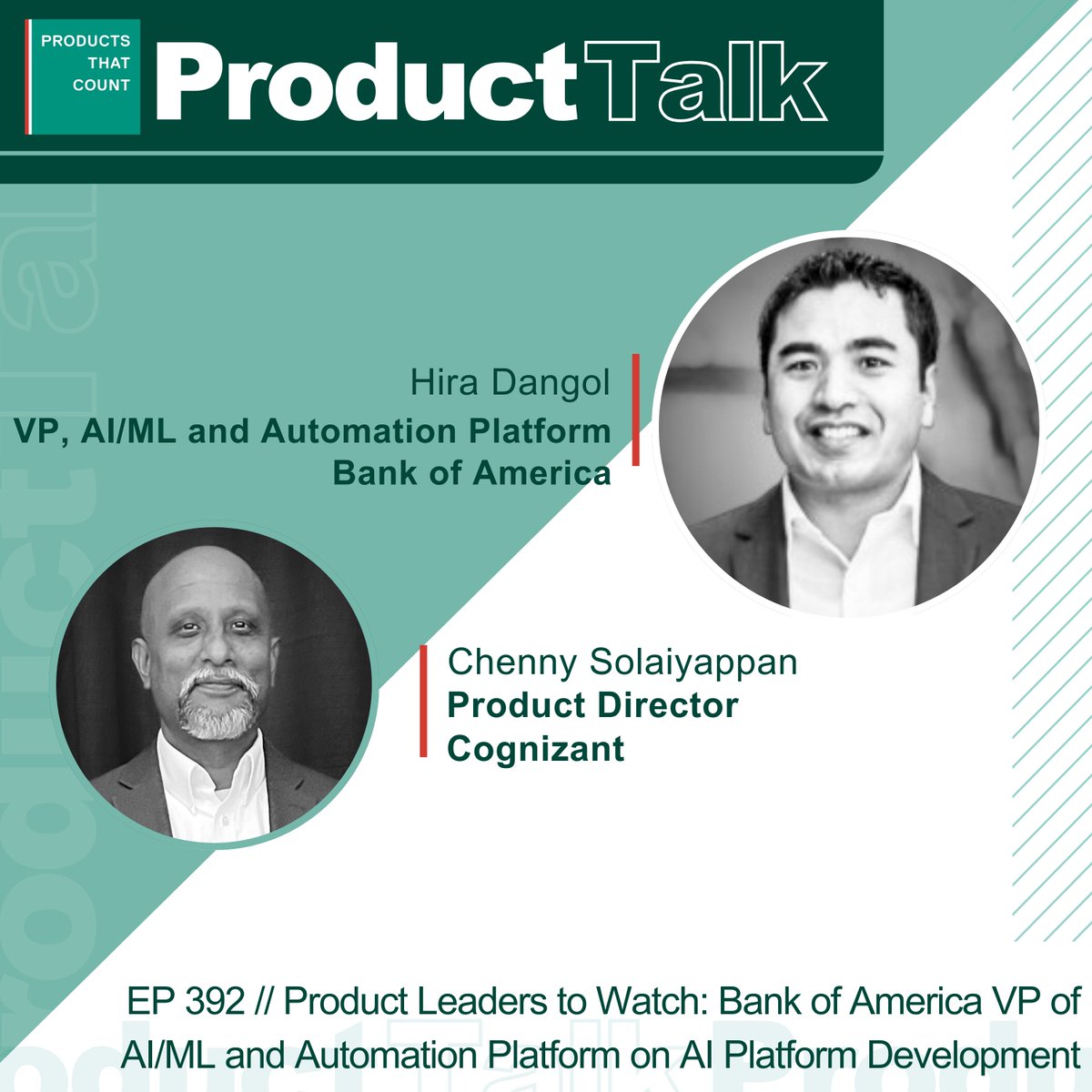 In the latest episode of the Product Leaders to Watch series with Cognizant Product Director Chenny Solaiyappan, Bank of America VP of AI/ML and Automation Platform Hira Dangol speaks on AI platform development. Tune in here: productsthatcount.com/product-leader…