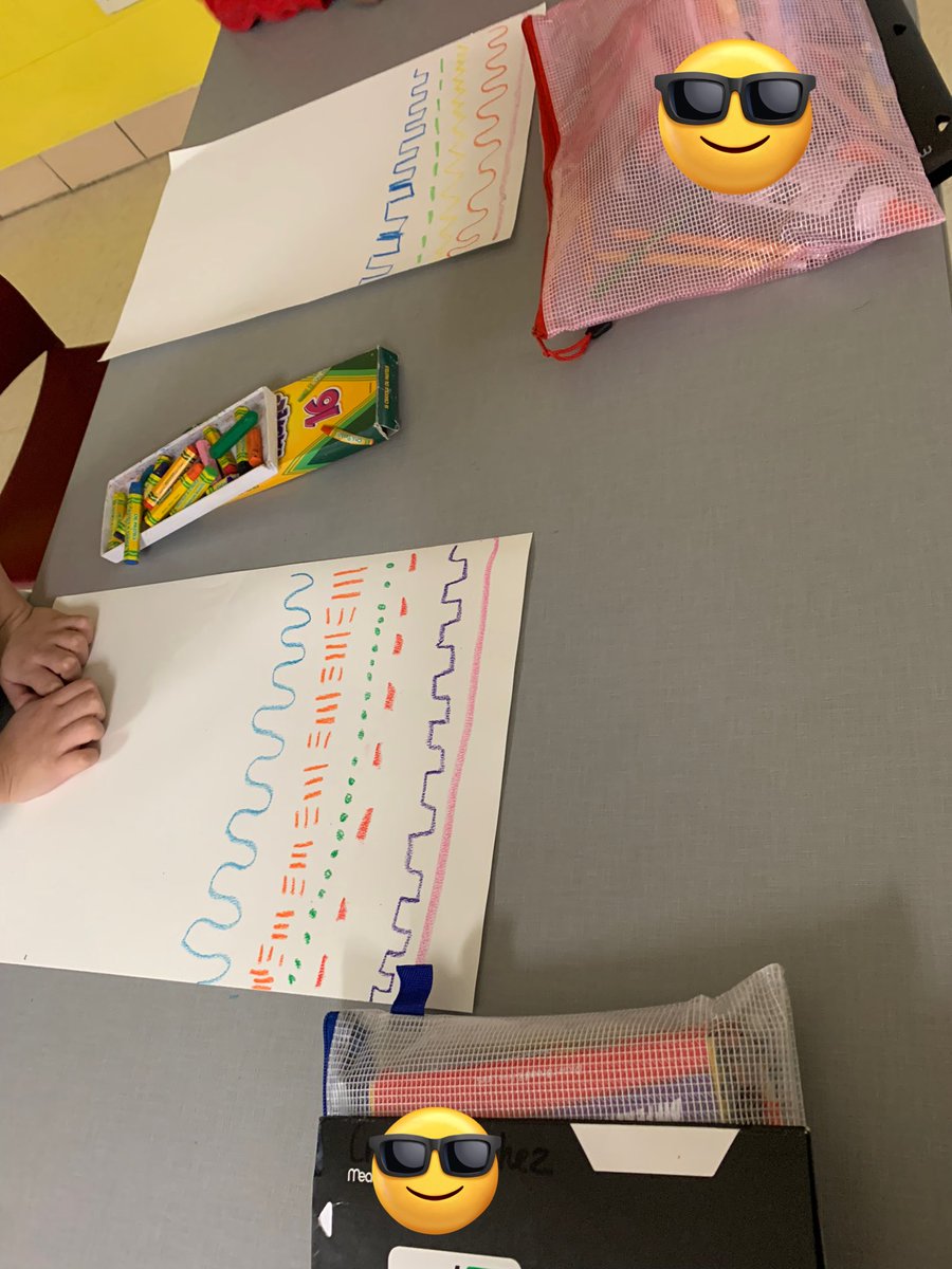 First graders working hard on our different lines! These will eventually become the colorful backgrounds of our Keith Haring inspired pieces! #ilbsd13 #leadlikeajaguar