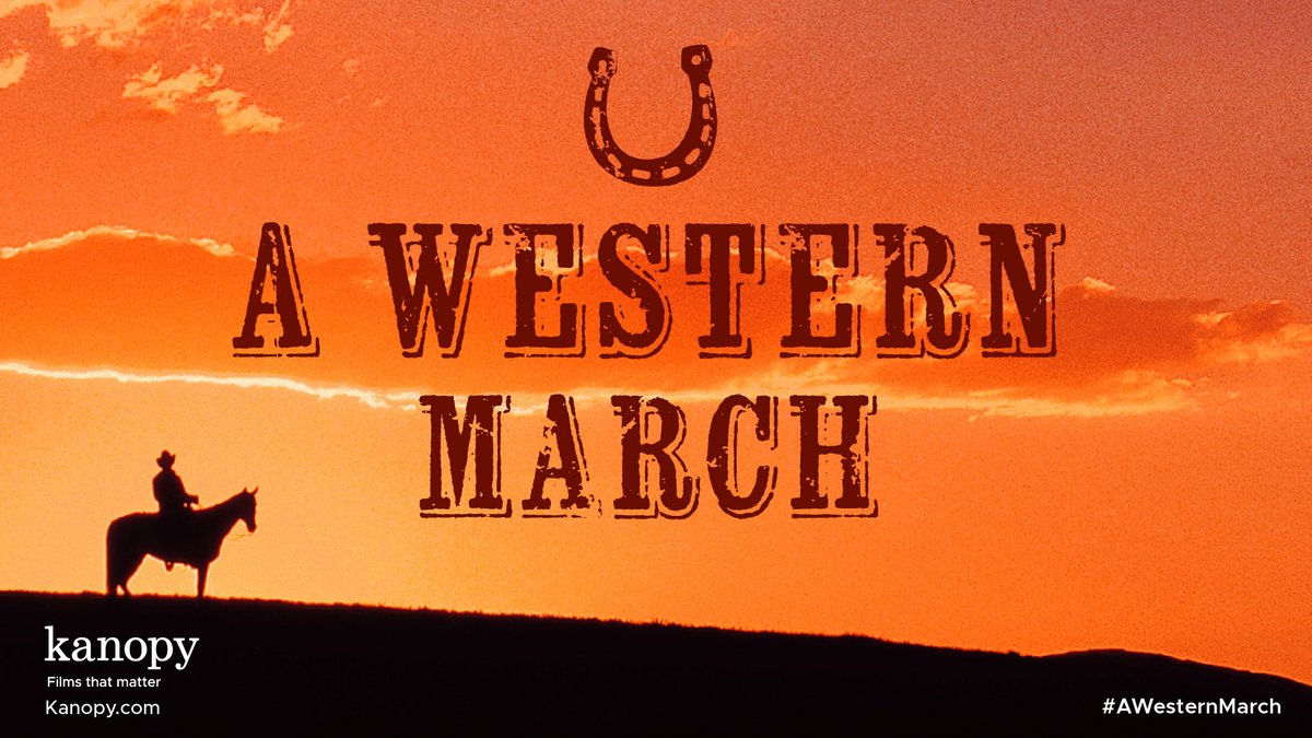 Kanopy's tweet photo. Hitch a ride with Kanopy as we continue #AWesternMarch with a curated collection of films and docs at https://t.co/NyiiKgIcBa. Join us down dusty cinematic trails and examine how the genre emerged and evolved, as well as the real history of the American West. #filmsthatmatter https://t.co/vYza1awZsc