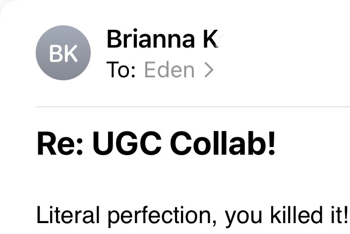 Getting feedback like this makes any #UGC creator do a happy dance 💃🏽 #ugccommunity