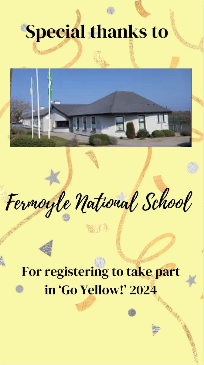 A huge thank you to Fermoyle National school for their registration!💛💛