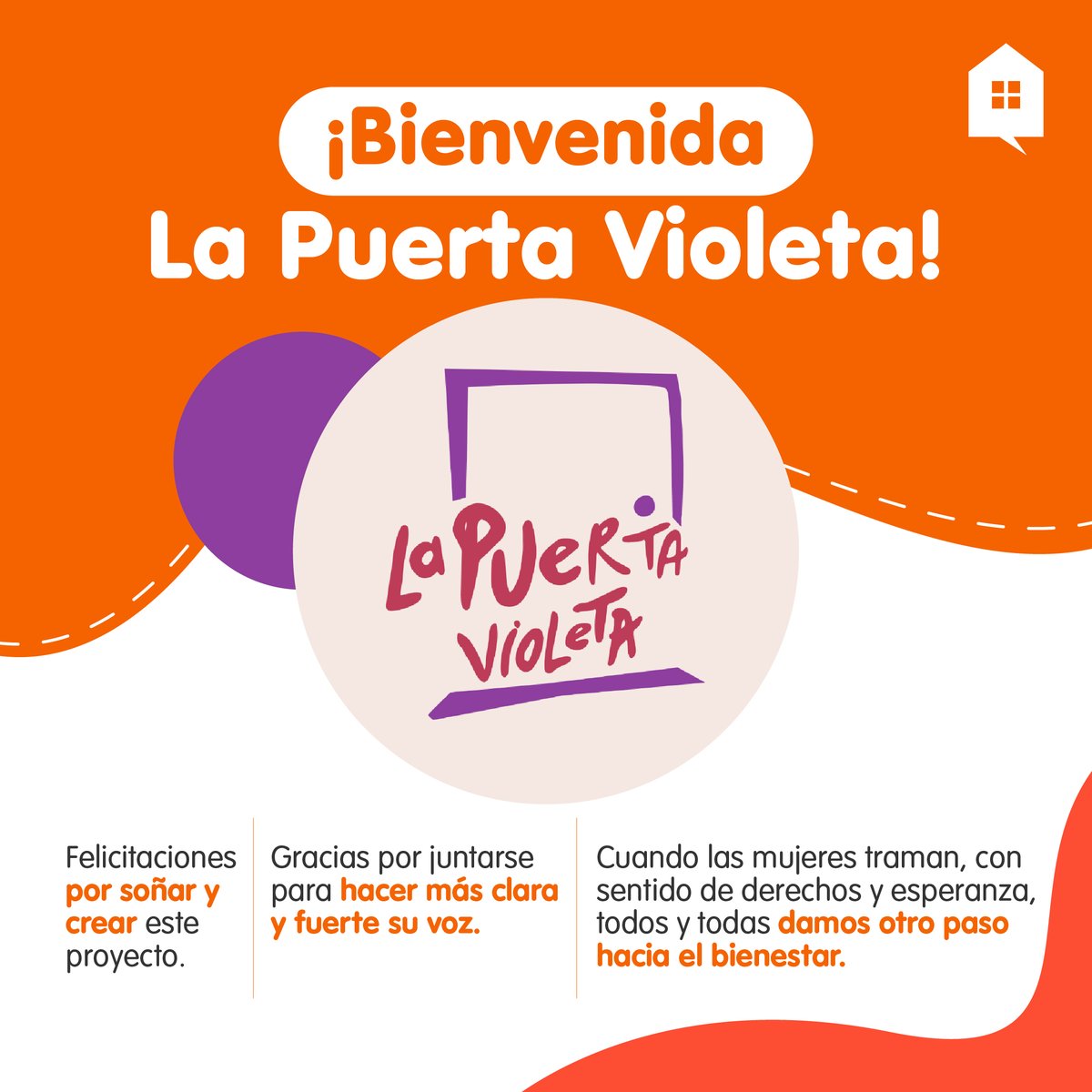¡Siempre nos emociona dar la bienvenida a nuevos proyectos 🧡! Con mucho entusiasmo saludamos a La Puerta Violeta, iniciativa que busca hacernos reflexionar sobre las desigualdades y violencia contra las ♀️.

Ellas, este jueves, abrirán de par en par esta puerta. La apertura