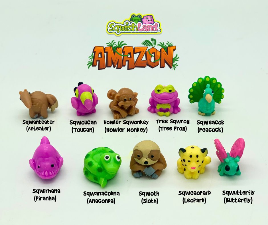 Meet the fantastic Sqwishlander's from our new AMAZON region 🥳 
We are in LOVE with our 10 new friends and think they are a perfect addition to our thousands of other Sqwishlander's! 👏
Comment below and tell us which one your favorite is! 👇

#squishy #Sqwishland #toys #sloth