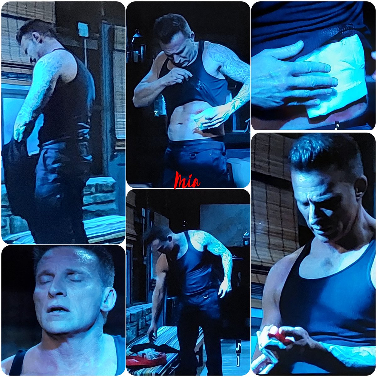 Suddenly Jason had a sleevelessshirt under his shirt🤔? Or did I miss something?

#GH24 
#WelcomeHomeJason
#JasonMorgan