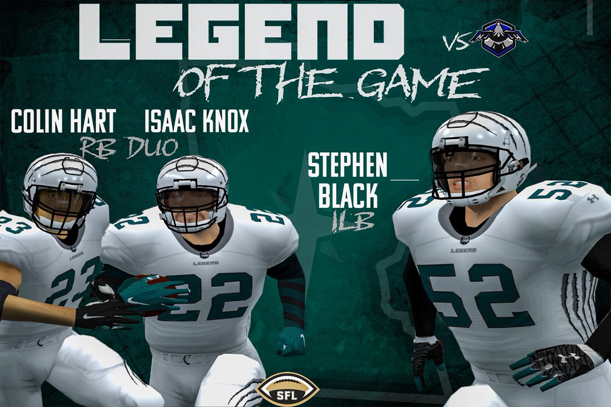 MN_Legend_SFL's tweet image. We left Denver picking up our 7th win on the season! Shout out to Colin, Isaac, and Stephen for making an impact! @simulationfl #Believe #MakeAnImpact #GetStomped #Winning #SFL #eSports #Football