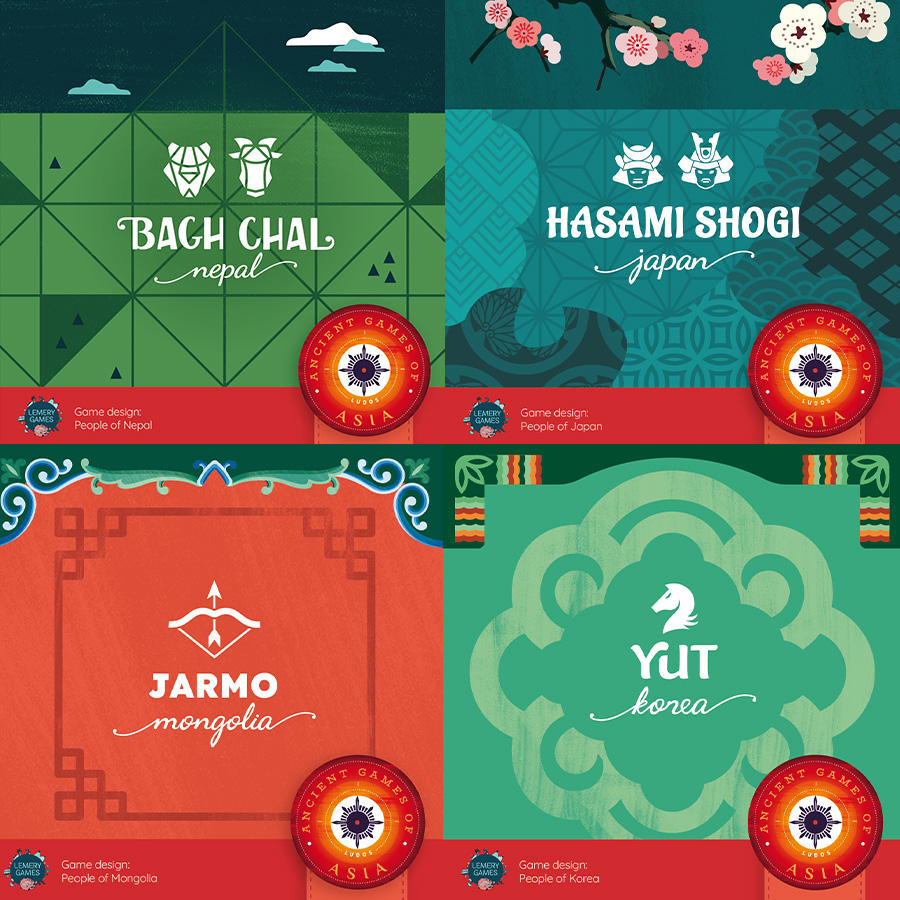 We are so used to 'the cult of the New' that forget how good old classic games can be. We publish Ludos: Asia by Lemery Games - a collection of four ancient games from different countries of Asia: Hasami Shogi (Japan), Yut (Korea), Jarmo (Mongolia) and Bagh Chal (Nepal)