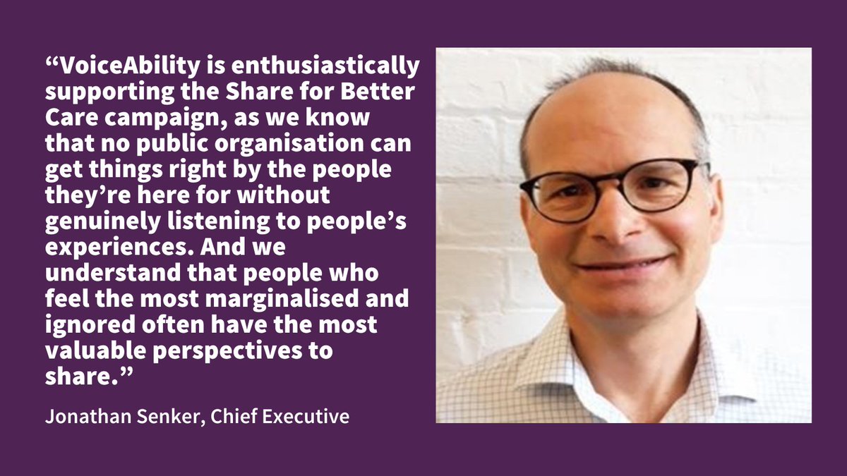 We're excited to launch the #ShareForBetterCare campaign from @CareQualityComm and @HealthwatchE alongside many other fantastic organisations. The campaign encourages everyone to feed back on care experiences, focusing on people from seldom-heard communities. More info below 👇