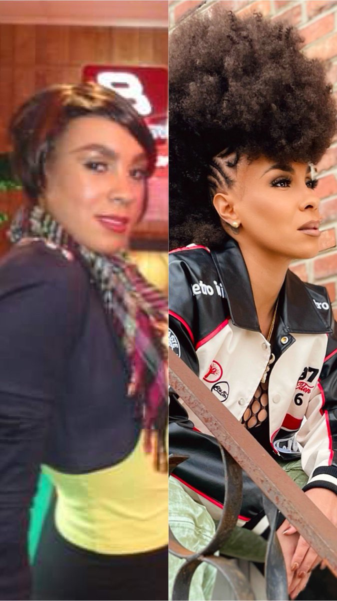 ashlieamber's tweet photo. Um, can we talk about this glow up though!? I am so glad I stopped trying to wear straight haired wigs just to “fit in” and fully embraced my 4c majestic crown! 😮🥰🙏🏽 #glowup #crown #frohawk https://t.co/cDWlQQWfbN