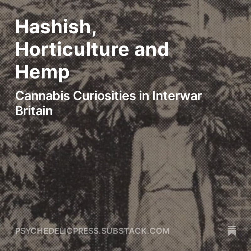 'Interwar Britain was likely more awash with cannabis than anyone today realizes, and in many surprising forms. The question then, and to an extent even today, is precisely who, and for what reason, was enjoying it?' New article out, link⬇️