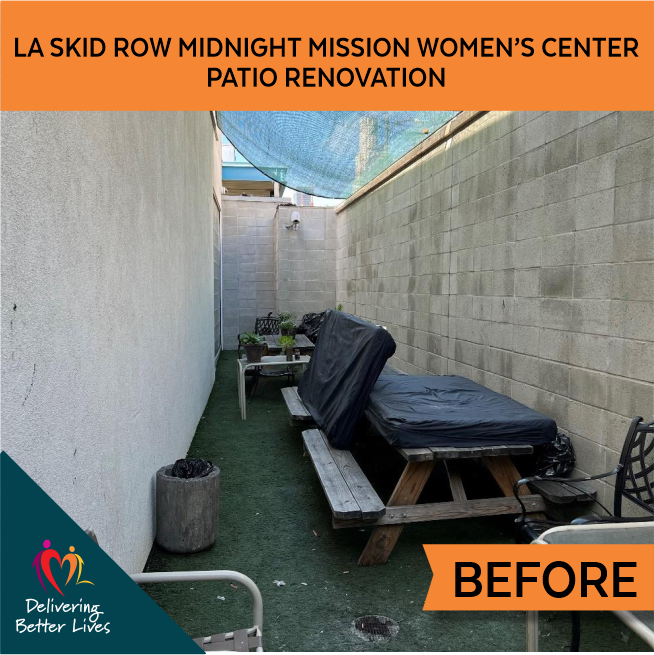 DelBetLiv's tweet photo. We are thrilled to announce the completion of the Women's Center patio renovation project at LA's Skid Row Midnight Mission.
We are grateful to our corporate partner Expo Freight Limited (EFL).  Partner with us and learn how to Deliver Better Lives! https://t.co/SoEDqgTcvs https://t.co/qobB5k9mhn