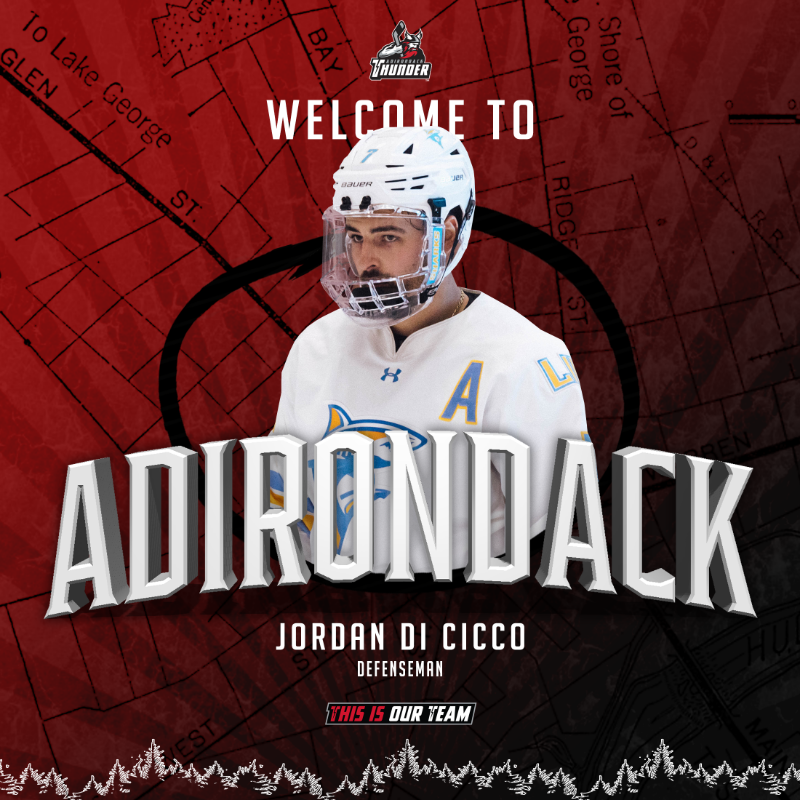 ECHLThunder's tweet photo. NEWS: We've signed @LIUMHockey defenseman Jordan Di Cicco to a standard player contract. 

Welcome to Adirondack, @Jdicicco99 ⚡️