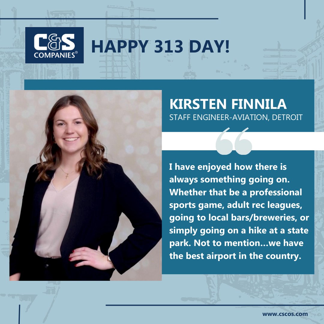 C_SCompanies's tweet photo. Happy #313Day to all those who live, work, and enjoy what #Detroit has to share!
A few of our amazing Detroit teammates are sharing some of their favorite things, tell us yours!
#CSCompanies #EnjoyDetroit https://t.co/e64TSgdmpF