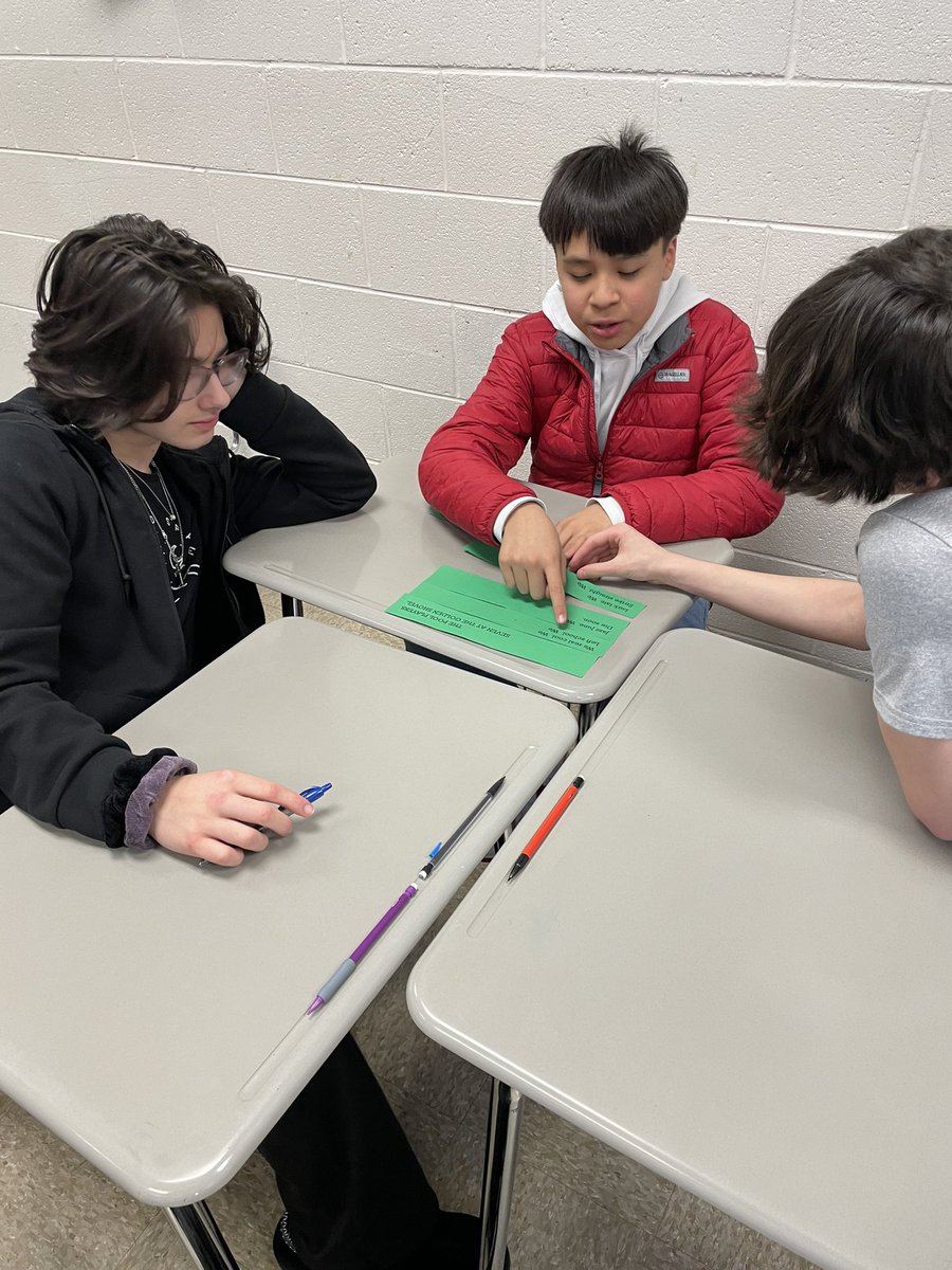 CMSCardsWSFCS's tweet photo. Students in Mr. Santoro’s 8th grade ELA classes analyzed the structure of a poem by constructing the stanzas in a logical format. Then a deeper dive into the poet’s writing style took place! @secondaryelaws #werealcool https://t.co/9ipjY3s9bb