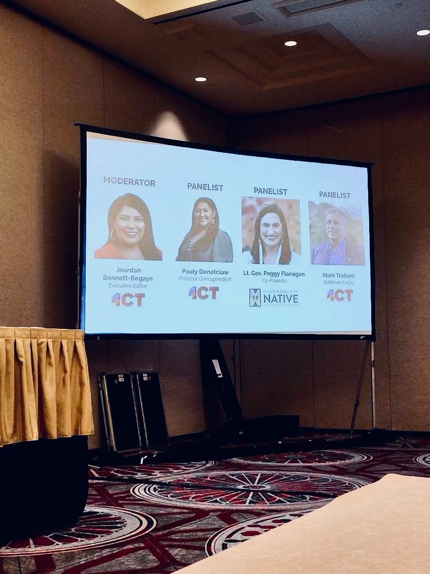 advancenativepl's tweet image. We were honored to join @IndianCountry on stage at RES 2024 for a conversation about the power of the #NativeVote! Our co-founder @LtGovFlanagan shared more about our partnership with ICT tracking Indigenous candidates, the importance of Native representation, &amp;amp; more.