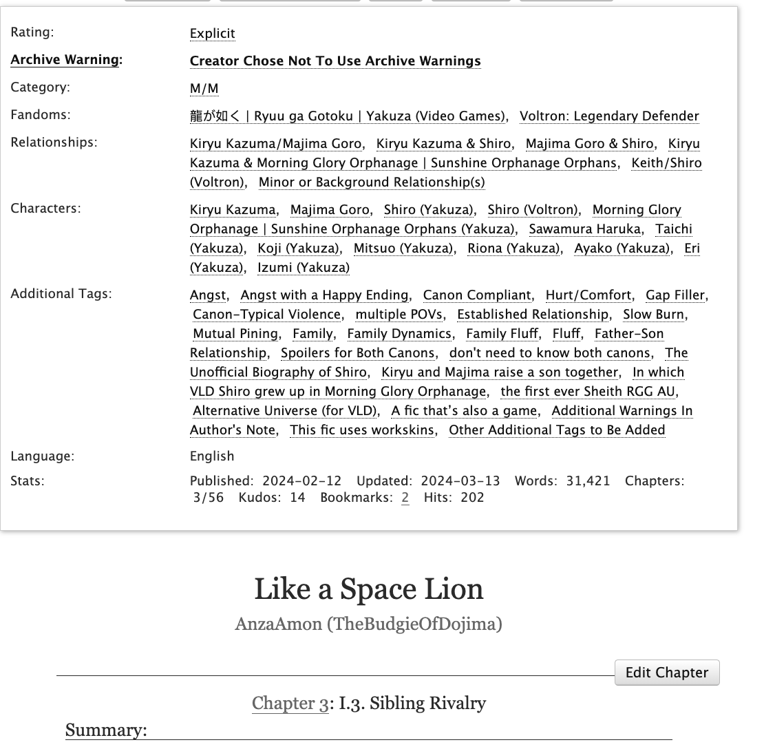 greatandgrey's tweet photo. Chapter 3 is up! In which Shiro makes a new friend π
https://t.co/fTg2Sb3z7O
https://t.co/BlPHvOVKzk
Also up is the Substory Collection! Yep. 101 of them. I'll be fine π
#kazumaji #RGGfic #Sheith #ηζ‘ #Kiryu #RGGShiro #yakuza #ιΎγε¦γ #LikeADragon
(artwork by Babu!) https://t.co/KtSizvWxyf