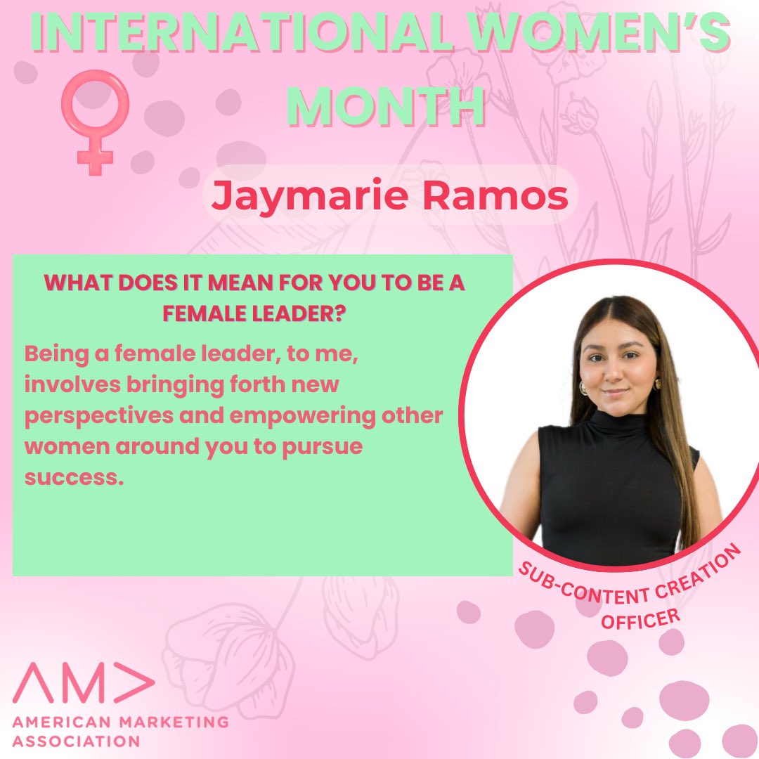 AmaUprm's tweet photo. Happy international woman’s month fAMAly!💕
In honor of this month we’ve asked the women leaders in our executive board what does being a woman leader mean to them!💅🏻✨
Check out their responses!👀
#amauprm #ama #greenteam #dejatuhuella #colegio #uprm #mayaguez https://t.co/F17ISsQ0KK