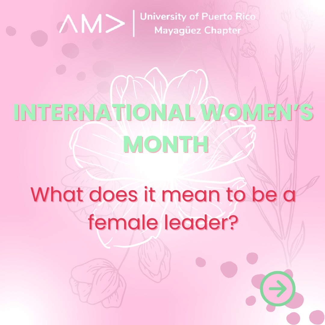 AmaUprm's tweet photo. Happy international woman’s month fAMAly!💕
In honor of this month we’ve asked the women leaders in our executive board what does being a woman leader mean to them!💅🏻✨
Check out their responses!👀
#amauprm #ama #greenteam #dejatuhuella #colegio #uprm #mayaguez https://t.co/F17ISsQ0KK