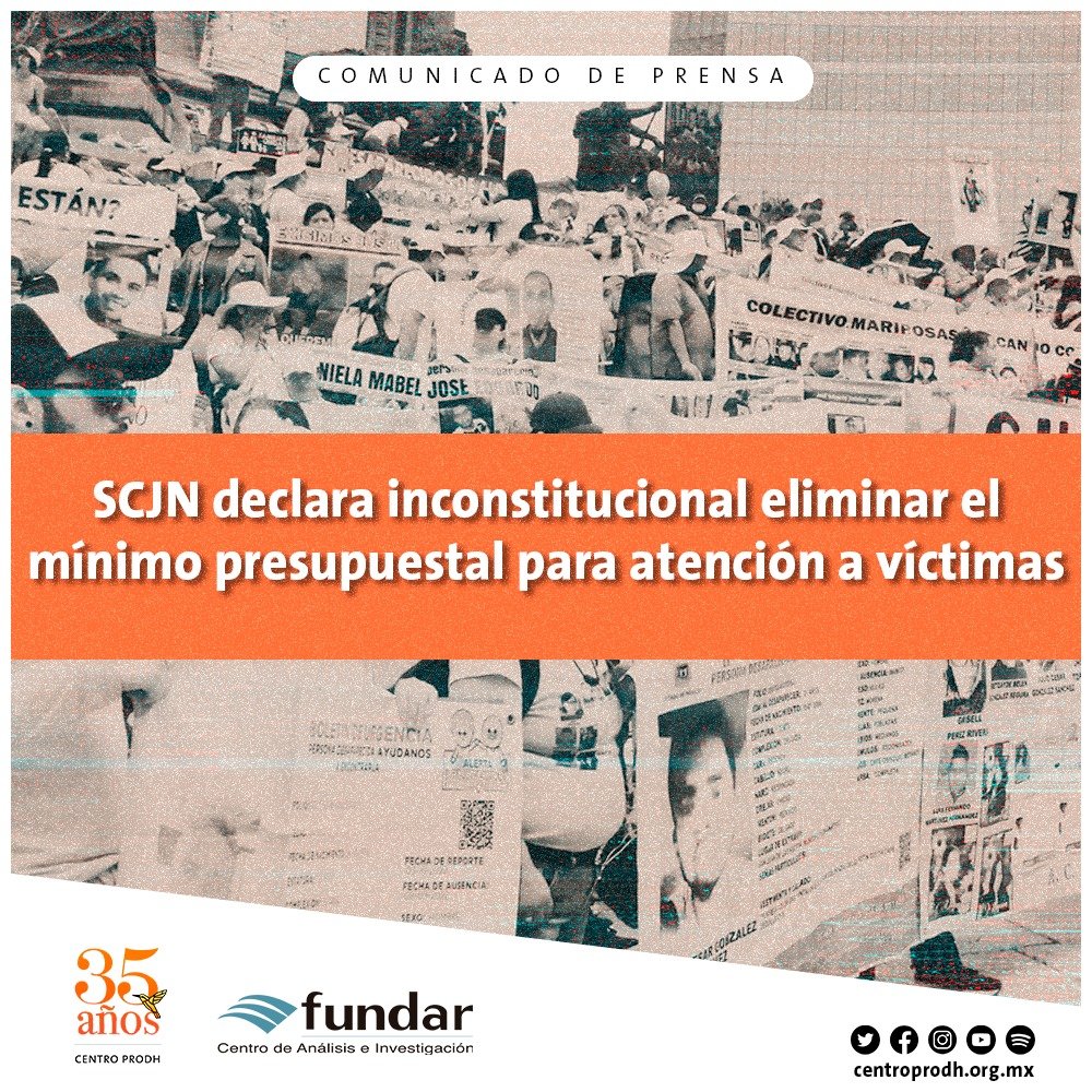 🚨 #Comunicado | Primera Sala de la #SCJN concluye por unanimidad que reforma a la Ley General de Víctimas (#LGV) de la actual administración vulneró el principio de progresividad de los #DerechosHumanos 

👉ymlp.com/zkVwyE