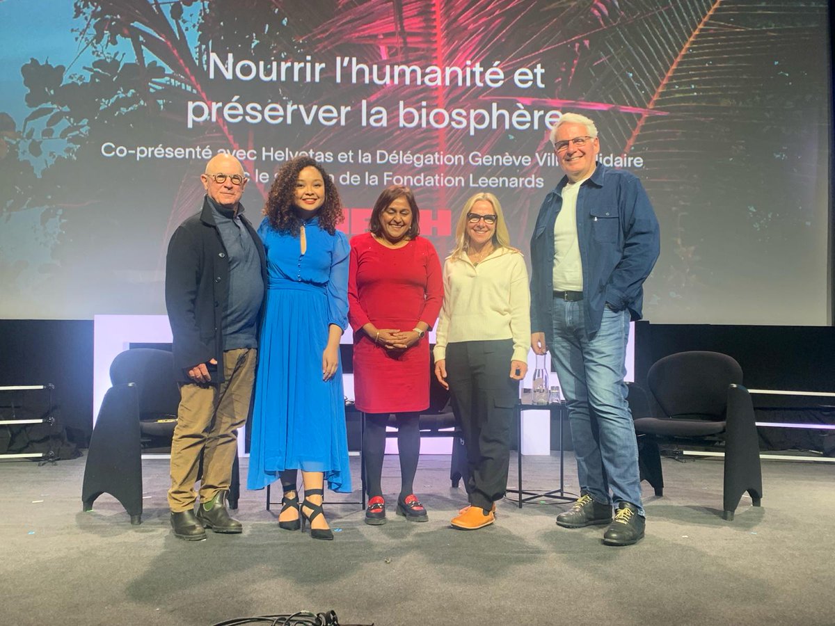 'Because of industrial agriculture, we are loosing seed varieties - the greatest adaptive resource we have. This is alarming!' @RupaMukerji (middle), panel discussion at @fifdh in Geneva.