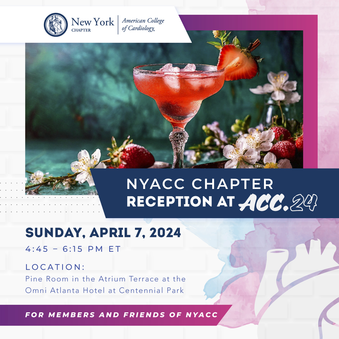 New York Chapter, ACC (@nyscacc) on Twitter photo Calling all members and friends of the NYACC Chapter to join us at the ACC.24 reception!
We're looking forward to seeing you there!
<a href="/ACCinTouch/">American College of Cardiology</a> #ACCChapters Calling all members and friends of the NYACC Chapter to join us at the ACC.24 reception!
We're looking forward to seeing you there!
<a href="/ACCinTouch/">American College of Cardiology</a> #ACCChapters