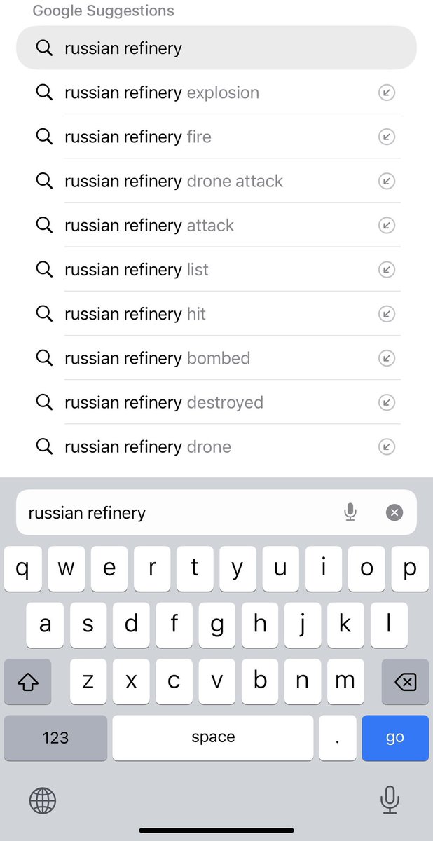 3rd year of 3-days war. Could you imagine that Google will suggest such nice words to “russian refinery” query? russia is actually not a real country, rather a crazy gas station. Proceeds from russian oil sales fuel the war. To stop the war, we must #BurnDownCrazyGasStation 🔥