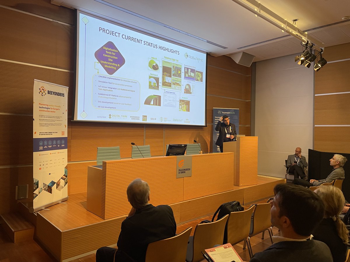 HumanTech_EU's tweet photo. @beeyondersEU @robetarme @eu_Robotics @DFKI @HorizonEU 👉 Antonio Alonso Cepeda and Dimitris Giakoumis have also introduced our sister projects, @beeyondersEU and @robetarme, with which we created the #Tech4EUconstruction cluster and organised this workshop.

Learn more about our cluster: https://t.co/2mpSyqIvxQ

#ERF2024 https://t.co/cGG51U3Pwh