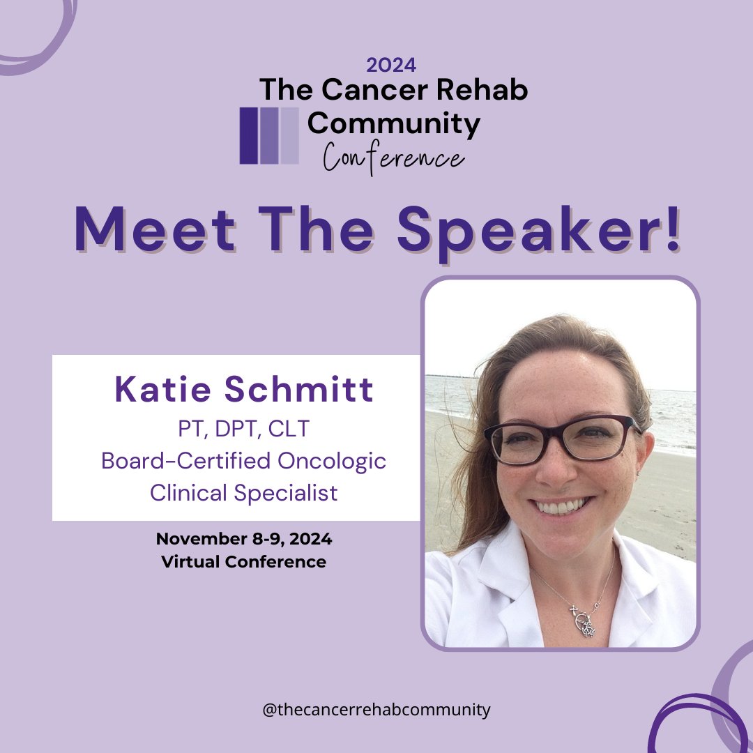 CancerRehabComm's tweet photo. Meet Your TCRCC 2024 Speaker:

⭐Dr. Katie Schmitt!⭐
@DrKatieDPT 

What do YOU think she is speaking about at this year's conference?!

We are pumped to learn from Katie in November! 🔥🔥

Early-Bird tickets are still available for TCRCC2024!

#tcrcc2024 https://t.co/i8XxcPz3sD