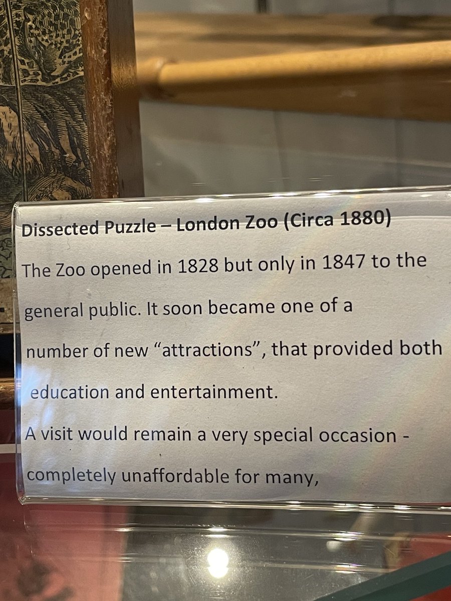 Interesting to see this Dissected Puzzle of ⁦@zsllondonzoo⁩ in the toys section ⁦@MKMuseum⁩ dated c1880.