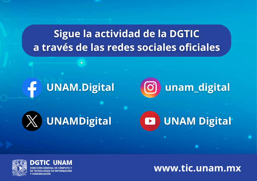 UNAMdigital's tweet photo. Mantente al tanto de nuestra oferta académica, #serviciosTIC, eventos, seminarios, #proyectosTIC en la #UNAM y lo más destacado de las noticias de tecnología en México y el mundo 🚀 https://t.co/AbL1ZMnTJc