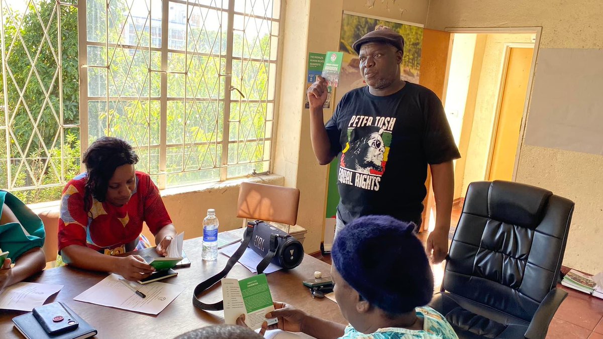 ZimRightsLIVE's tweet photo. #ShiftthePower #SP2P
What a blessing it was yesterday to spend time with our Midlands and Mat North human rights giants in Bulawayo where our Vice National Chairperson @thembachiveya launched our brand new Members Handbook: We Believe in Human Rights, the pocket edition. Kudos to the mighty ZimRights ladies @celiamafu and @gillianchinzete . #makanyanya