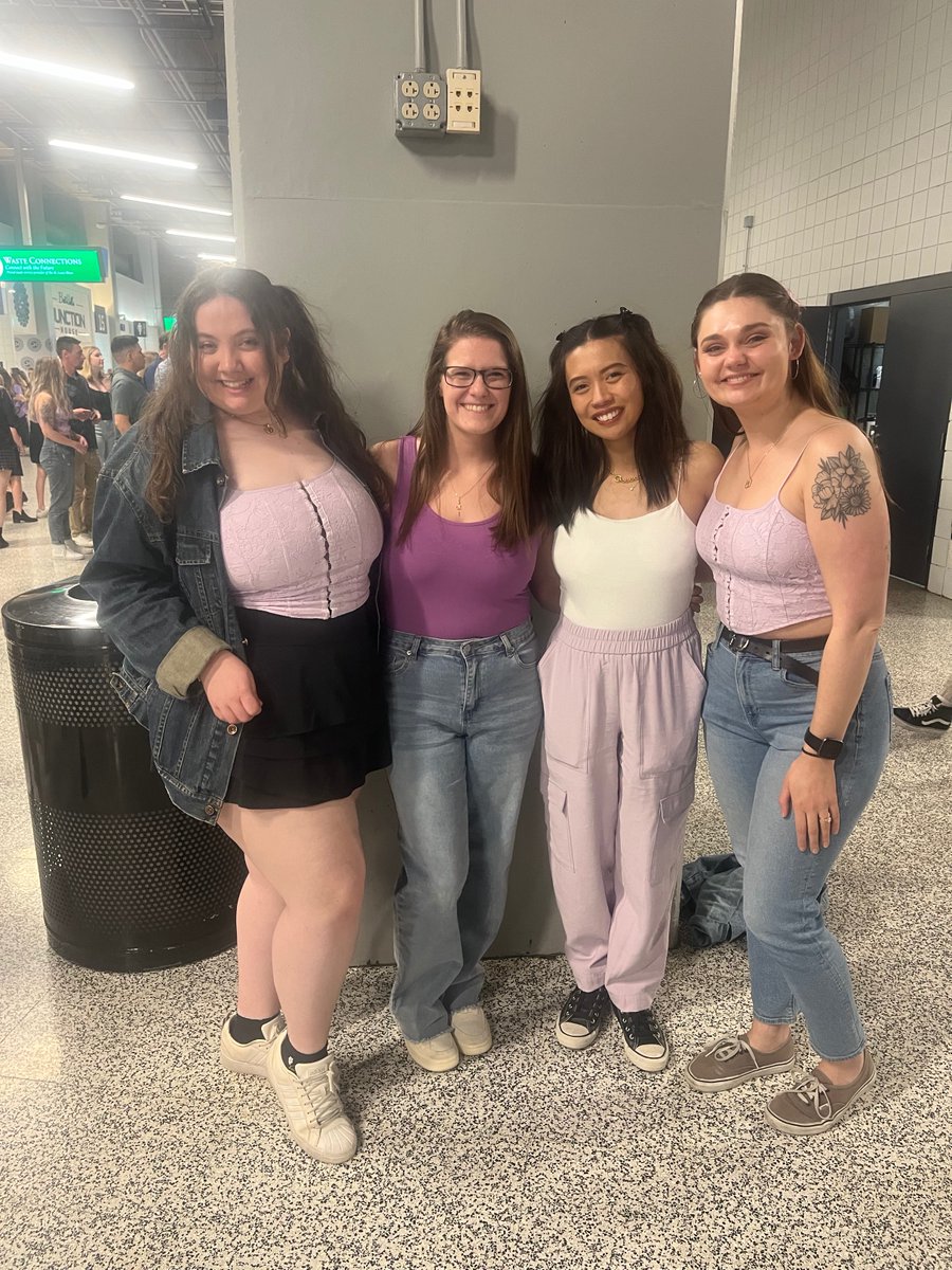 AliveSTL's tweet photo. Did anyone attend Olivia Rodrigo's concert at Enterprise last night? Some ALIVE staff members and supporters had a great time wearing purple &amp; seeing a great live performance! Rodrigo and many other great artists are featured on ALIVE's 2023 TDVAM playlist https://t.co/BzUeANWHiw https://t.co/cC9o9upRKc