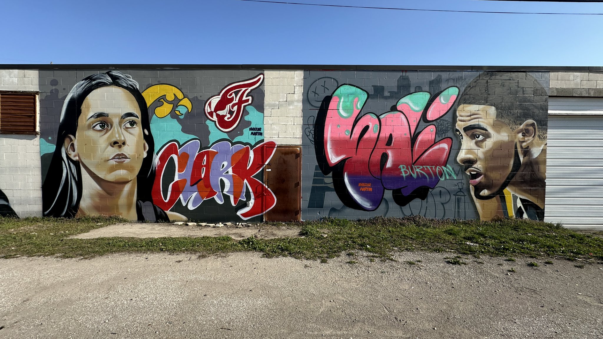 Taj Simmons on X: "From the state of Iowa to Indianapolis, immortalized in  art. The Caitlin Clark mural is brand new and the Tyrese Haliburton piece  popped up last month. 🎨: @kwazar_martin