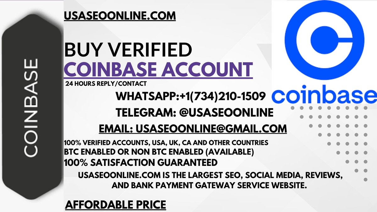 Buy Verified Coinbase Account 24 Hours Reply/Contact Email: usaseoonline@gmail.com Skype: UsaSeoOnline Telegram: @Usaseoonline WhatsApp: +1 (734) 210-1509 usaseoonline.com/product/buy-ve… #buyverifiedcoinbaseaccount #TheRepublicanParty #Durban #TikTok