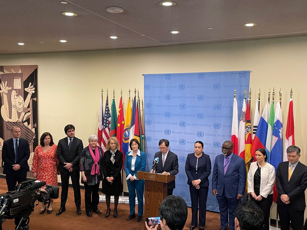 Sustainable Peace can only be built with #women.

The #UNSC signatories of the #WPS Shared Commitments called for elevating women’s participation & perspectives in conflict prevention, mediation & peacebuilding.

🇪🇨🇫🇷🇬🇾🇲🇹🇰🇷🇸🇱🇸🇮🇨🇭🇬🇧🇺🇸🇯🇵

▶️ webtv.un.org/en/asset/k1r/k…

#aplus4peace