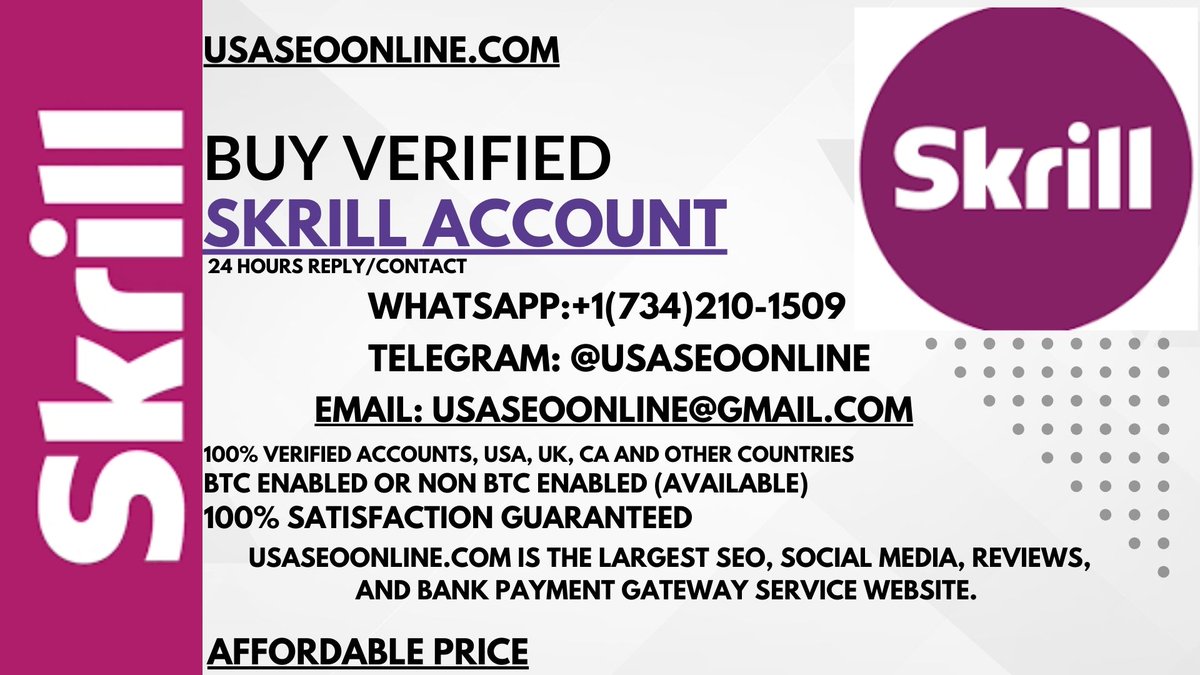Buy Verified Skrill Accounts 24 Hours Reply/Contact Email: usaseoonline@gmail.com Skype: UsaSeoOnline Telegram: @Usaseoonline WhatsApp: +1 (734) 210-1509 usaseoonline.com/product/buy-ve… #buyverifiedskrillaccounts #ByteDance, #TheHouse #TonyAlford