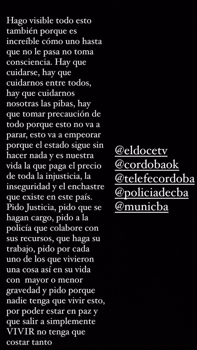 Esta es la realidad que se vive en la Ciudad de Córdoba. Es muy importante que estos casos se conozcan porque ahora fui yo pero esto pasa todos los días y todo el tiempo y NADIE hace nada. 45 minutos tardó en llegar la POLICÍA y el 107. 
<a href="/gobdecordoba/">Gobierno de Córdoba</a> <a href="/PoliciaCbaOf/">Policía de Córdoba</a> <a href="/MuniCba/">Municipalidad de Córdoba</a>